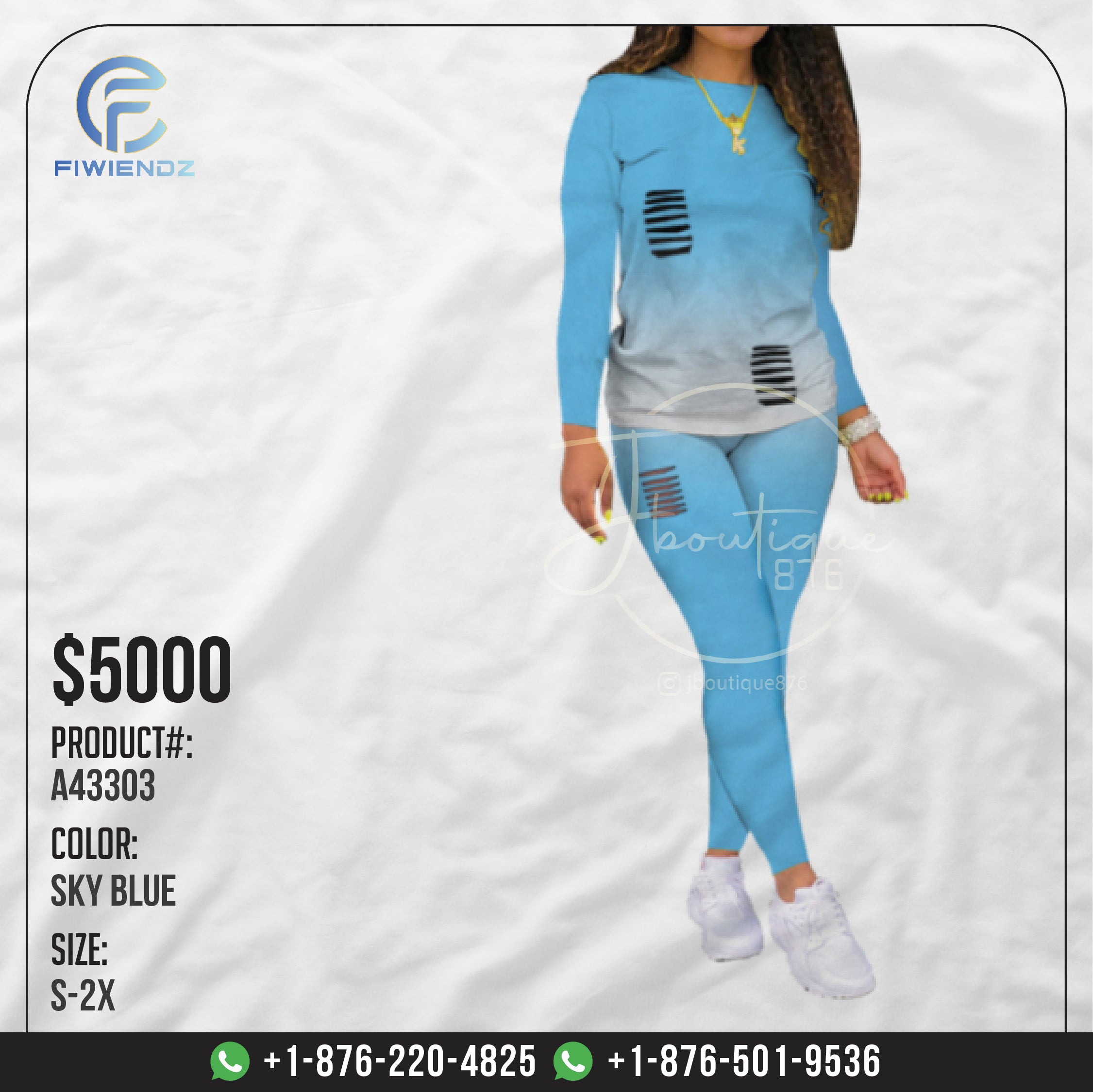 Women's Matching Sets - JBA43303 - Sky Blue